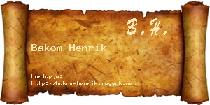 Bakom Henrik névjegykártya
